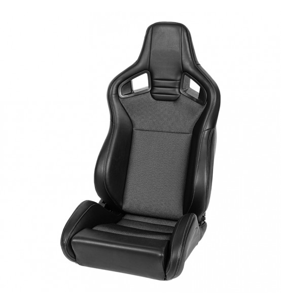 Κάθισμα Ανακλινόμενο Δερματίνη/Ύφασμα 1τμχ. Δεξί Μαύρο.