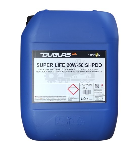 Λιπαντικό Κινητήρα Βαρέως Τύπου Duglas Super Life 20w-50 SHPDO - 20l.