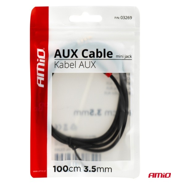 Καλώδιο Σύνδεσης AUX Mini Jack-Jack 3,5mm 100cm AMiO - 1τμχ.