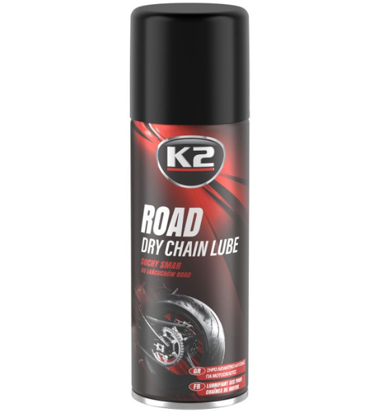 Ξηρό Λιπαντικό Αλυσίδας για Μοτοσυκλέτες Δρόμου K2 Road Dry Chain Lube 400ml.