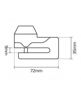 Κλειδαριά Δισκόφρενου Μοτοσυκλέτας Oxford Mini T Disk Lock Black