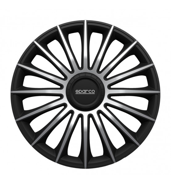 Τάσια Τροχών Αυτοκινήτου Sparco Treciso 15" Μαύρο/Ασημί 4τμχ.