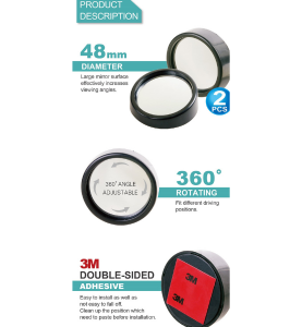 Καθρέφτης Τυφλού Σημείου (Νεκρής Γωνίας) Αυτοκινήτου Hypersonic 100R 2τμχ.