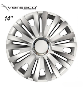 Τάσια Τροχών Αυτοκινήτου Versaco Royal RC 14" Ασημί με Δαχτυλίδι Χρωμίου 4τμχ.