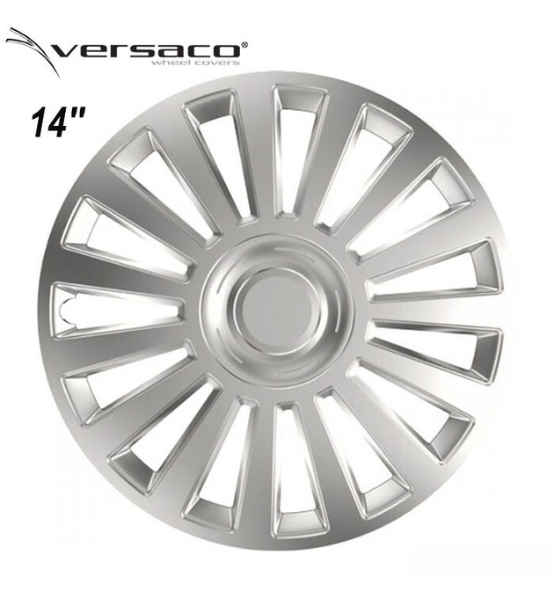 Τάσια Τροχών Αυτοκινήτου Versaco Luxury 14" Ασημί 4τμχ.