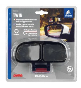 Καθρέφτης Αυτοκινήτου Εξωτερικός Πρόσθετος Διπλός Ρυθμιζόμενος Lampa Twin - 1τμχ.