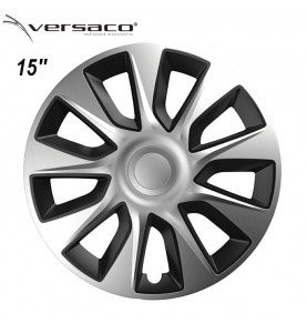 Τάσια Τροχών Αυτοκινήτου Versaco Stratos 15" Ασημί/Μαύρο 4τμχ.