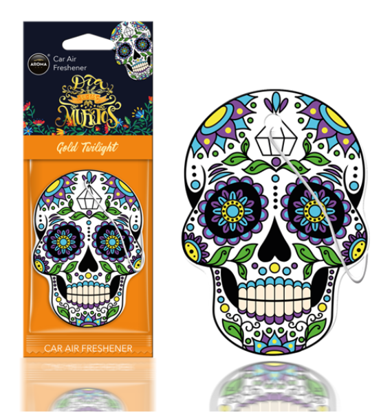 Αρωματικό Αυτοκινήτου Κρεμαστό Aroma Car Dia De Los Muertos Gold Twilight 1τμχ.