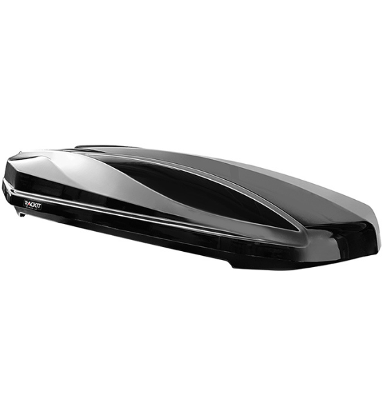 Μπαγκαζιέρα Οροφής Αυτοκινήτου Μαύρη Γυαλιστερή Με Διπλό Άνοιγμα & Quick Fix Τοποθέτηση Rackit Star 480lt