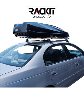 Μπαγκαζιέρα Οροφής Αυτοκινήτου Μαύρη Γυαλιστερή Με Διπλό Άνοιγμα & Quick Fix Τοποθέτηση Rackit Star 480lt