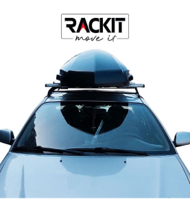 Μπαγκαζιέρα Οροφής Αυτοκινήτου Μαύρη Γυαλιστερή Με Διπλό Άνοιγμα & Quick Fix Τοποθέτηση Rackit Star 440lt