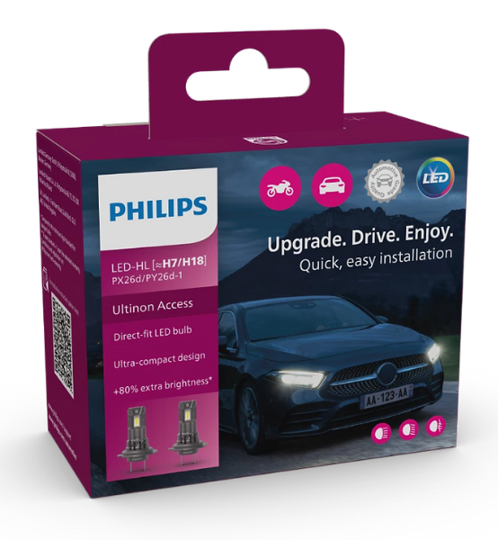 Λάμπες Αυτοκινήτου LED Philips Ultinon Access H7/H18 12V 16W - 2τμχ.