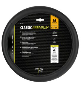 Κάλυμμα Τιμονιού Αυτοκινήτου Μαύρο Lampa Classic Premium Skeentex 37-39cm 1τμχ.