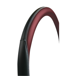 Κάλυμμα Τιμονιού Αυτοκινήτου Μαύρο/Μπορντό Lampa Club Premium Skeentex Medium 37-39cm 1τμχ.