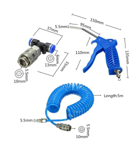 Πιστόλι Φυσητήρας Αέρος Υψηλής Πίεσης με Σπιράλ 5m.