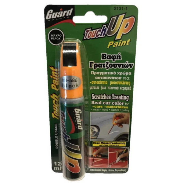 Μαρκαδόρος & Πινελάκι Επιδιόρθωσης Γρατζουνιών Αυτοκινήτου Μαύρο Guard Touch Up Paint Black WH-586 12ml.