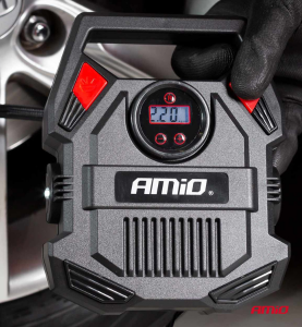 Κομπρεσέρ Αέρα Αυτοκινήτου με 3 Αντάπτορες Ψηφιακό Μανόμετρο & Φακός LED AMiO Acomp-17