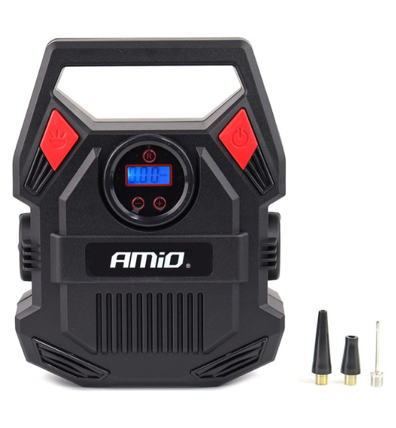 Κομπρεσέρ Αέρα Αυτοκινήτου με 3 Αντάπτορες Ψηφιακό Μανόμετρο & Φακός LED AMiO Acomp-17