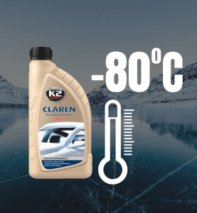 Καθαριστικό & Αντιπαγωτικό Υγρό Πλύσης Παρμπρίζ Συμπυκνωμένο K2 CLAREN -80°C 1L.