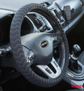 Κάλυμμα Τιμονιού Αυτοκινήτου Μαύρο AMiO SWC Medium 37-39cm 1τμχ.
