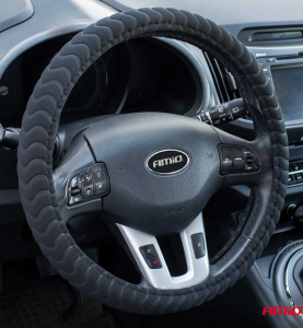 Κάλυμμα Τιμονιού Αυτοκινήτου Μαύρο AMiO SWC Medium 37-39cm 1τμχ.