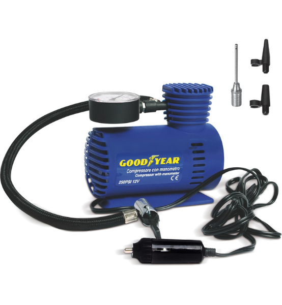 Μίνι Κομπρεσέρ - Κομφλέρ Αέρος Αυτοκινήτου με Μανόμετρο GOOD YEAR Compressor With Manometer.