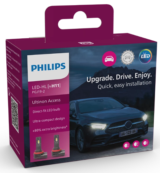 Λάμπες Αυτοκινήτου LED Philips Ultinon Access H11 PGJ19-2 12V 20W - 2τμχ.