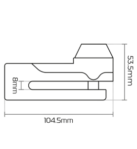 Κλειδαριά Δισκόφρενου Oxford Titan 10mm Pin Disc Lock Μαύρο 1τμχ.
