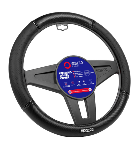 Κάλυμμα Τιμονιού Μαύρο 38cm Sparco SWC PVC & Rubber 1τμχ.