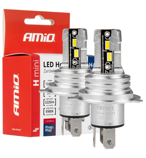 Λάμπες Led H-mini Series H4/H19 AMiO 12-24V 50W 6500k 2225lm CSP - 2τμχ.