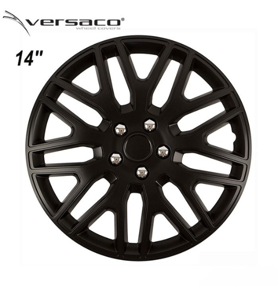 Τάσια Τροχών Αυτοκινήτου Versaco Dakar NC 14" Μαύρο με Μπουλόνια Χρωμίου 4τμχ.