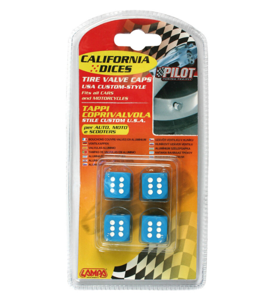 Καπάκια Βαλβίδων Αυτοκινήτου & Μοτοσυκλέτας Lampa California Dices 4τμχ