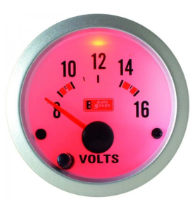 Βολτόμετρο Αυτοκινήτου με 7 Εναλλασσόμενα Χρώματα Auto Gauge 1τμχ.