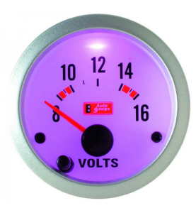 Βολτόμετρο Αυτοκινήτου με 7 Εναλλασσόμενα Χρώματα Auto Gauge 1τμχ.