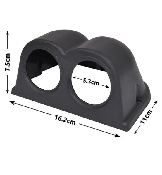 Βάση Οργάνων για Ταμπλό Αυτοκινήτου Διπλή Μαύρη 1τμχ.