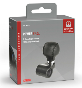 Τεμπέλης Τιμονιού Δερμάτινο Μαύρο Lampa Power-Ball 1τμχ.