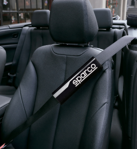 Μαξιλαράκια Ζώνης Ασφαλείας Αυτοκινήτου Μαύρα Sparco Seat Belt Pads 2τμχ.