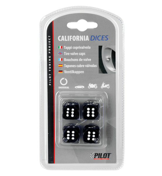 Καπάκια Βαλβίδων Αυτοκινήτου & Μοτοσυκλέτας Lampa California Dices 4τμχ