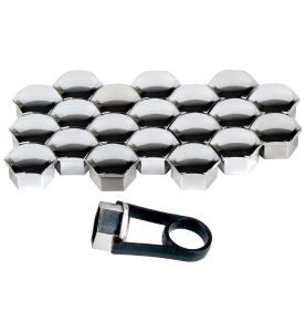 Καπάκια για Μπουλόνια Τροχού Χρωμίου 19mm Versaco Wheel Nut Covers 20τμχ