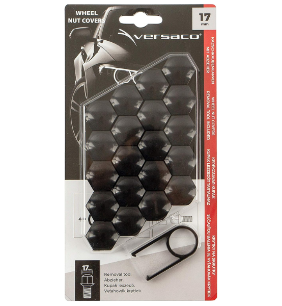 Καπάκια για Μπουλόνια Τροχού Μαύρα 17mm Versaco Wheel Nut Covers 20τμχ