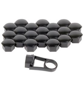 Καπάκια για Μπουλόνια Τροχού Μαύρα 19mm Versaco Wheel Nut Covers 20τμχ