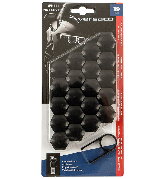Καπάκια για Μπουλόνια Τροχού Μαύρα 19mm Versaco Wheel Nut Covers 20τμχ