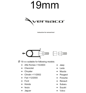 Καπάκια για Μπουλόνια Τροχού Μαύρα 19mm Versaco Wheel Nut Covers 20τμχ