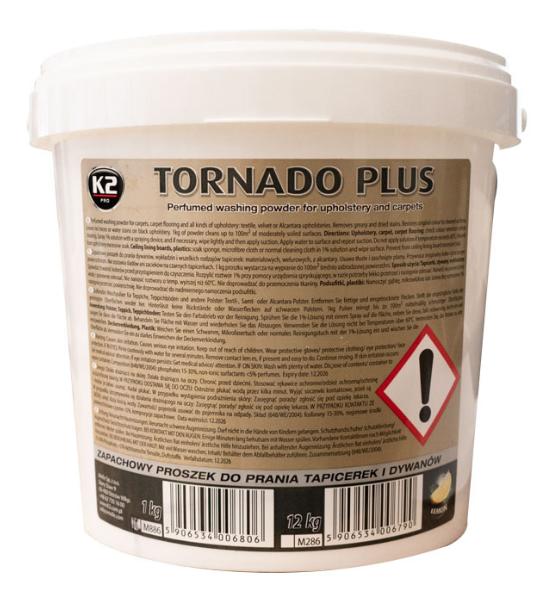 Απορρυπαντική Σκόνη Καθαρισμού Ταπετσαρίας με Άρωμα Λεμόνι K2 Tornado Plus 1kg