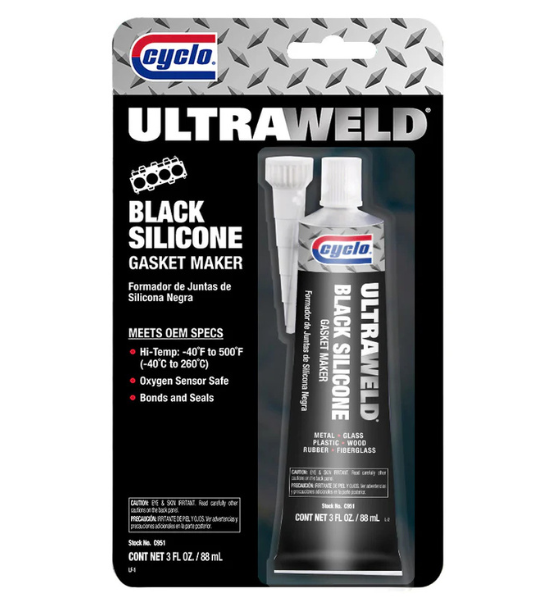 Φλαντζόκολλα Σιλικόνης Μαύρη Υψηλής Θερμοκρασίας Cyclo Ultraweld Black Silicone Gasket Maker 88ml.