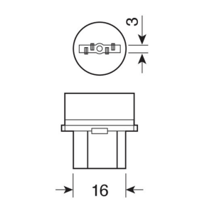 Λάμπες Αυτοκινήτου Διπολικές Ακάλυκες 12V W21/5W με Μπλε Γυαλί Λευκό Φως Σετ 2τμχ.