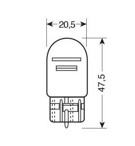 Λάμπες Αυτοκινήτου Διπολικές Ακάλυκες 12V W21/5W με Μπλε Γυαλί Λευκό Φως Σετ 2τμχ.