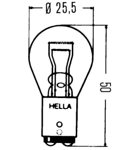 Λάμπα Αυτοκινήτου Διπολική HELLA P21/5W 12V BAY15d Διπλής Σκάλας Θέσης/Φρένου 1τμχ.