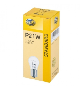 Λάμπα Αυτοκινήτου Μονοπολική HELLA P21W 12V 21W BA15s Μονής Λειτουργίας 1τμχ.