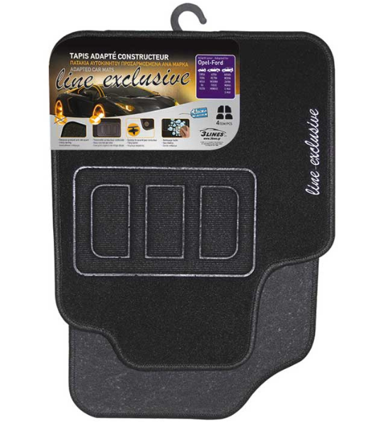 Σετ Πατάκια Αυτοκινήτου Μοκέτα Μαύρα για Μοντέλα των Ford-Opel 2τμχ.